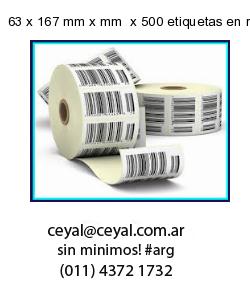 63 x 167 mm x mm  x 500 etiquetas en rollo