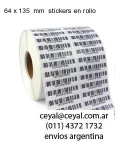 64 x 135  mm  stickers en rollo