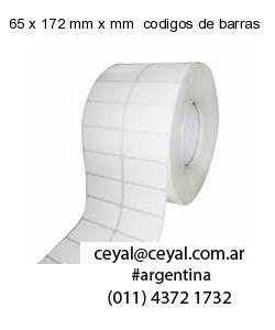 65 x 172 mm x mm  codigos de barras