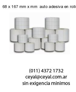 68 x 167 mm x mm  auto adesiva en rollo