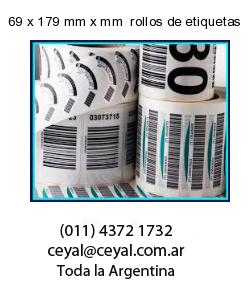 69 x 179 mm x mm  rollos de etiquetas