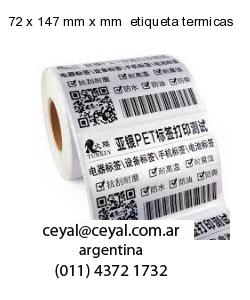 72 x 147 mm x mm  etiqueta termicas
