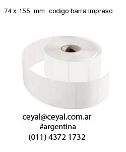 74 x 155  mm  codigo barra impreso