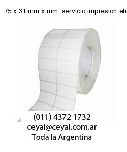 75 x 31 mm x mm  servicio impresion etiquetas codigos