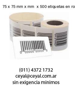 75 x 75 mm x mm  x 500 etiquetas en rollo
