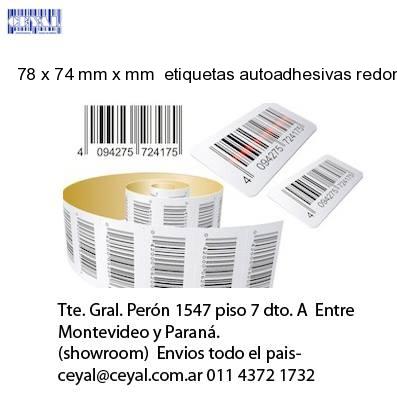 78 x 74 mm x mm  etiquetas autoadhesivas redondas