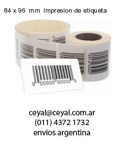 84 x 96  mm  impresion de etiqueta