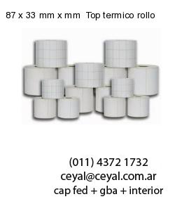 87 x 33 mm x mm  Top termico rollo