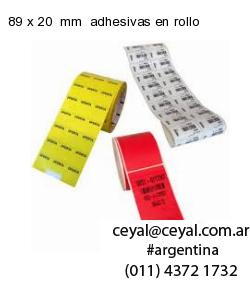 89 x 20  mm  adhesivas en rollo