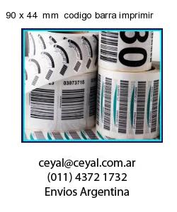 90 x 44  mm  codigo barra imprimir