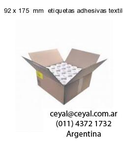 92 x 175  mm  etiquetas adhesivas textiles