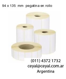 94 x 135  mm  pegatina en rollo