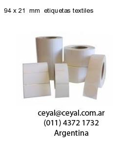 94 x 21  mm  etiquetas textiles