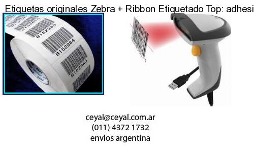 Etiquetas originales Zebra   Ribbon Etiquetado Top: adhesivo   ribbo