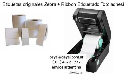 Etiquetas originales Zebra   Ribbon Etiquetado Top: adhesivo   ribbo