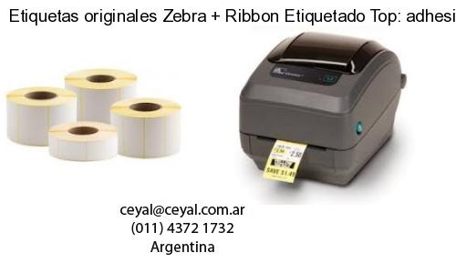Etiquetas originales Zebra   Ribbon Etiquetado Top: adhesivo   ribbo