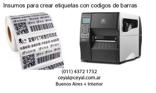 Insumos para crear etiquetas con codigos de barras