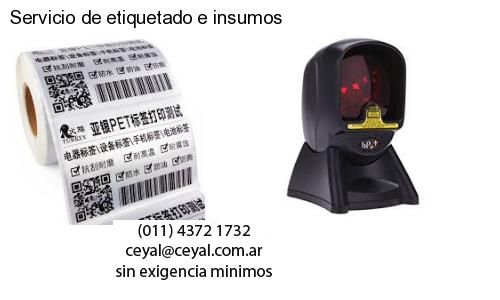 Servicio de etiquetado e insumos