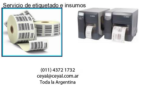 Servicio de etiquetado e insumos