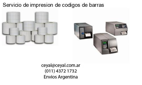 Servicio de impresion de codigos de barras