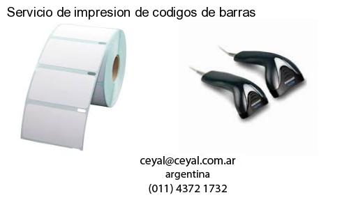 Servicio de impresion de codigos de barras