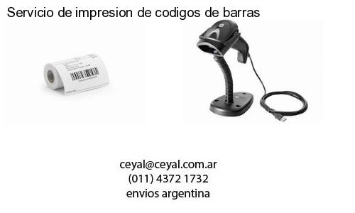 Servicio de impresion de codigos de barras