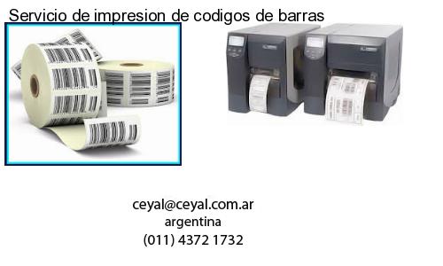 Servicio de impresion de codigos de barras