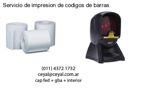 Servicio de impresion de codigos de barras