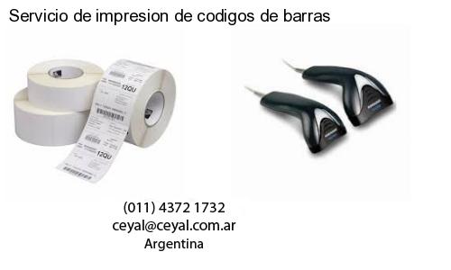 Servicio de impresion de codigos de barras