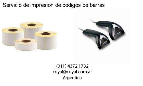 Servicio de impresion de codigos de barras