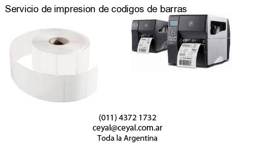 Servicio de impresion de codigos de barras