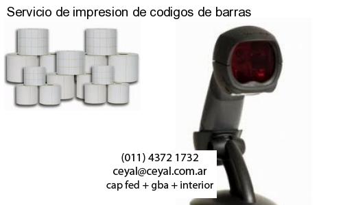 Servicio de impresion de codigos de barras