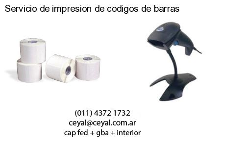 Servicio de impresion de codigos de barras