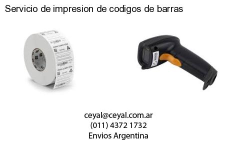 Servicio de impresion de codigos de barras