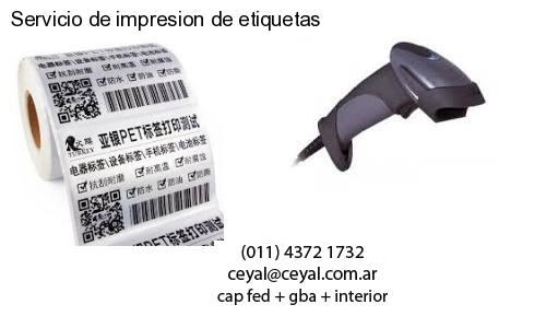 Servicio de impresion de etiquetas