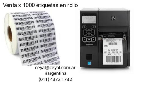 Venta x 1000 etiquetas en rollo