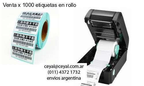 Venta x 1000 etiquetas en rollo