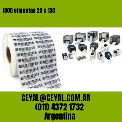 1000 etiquetas 20 x 150