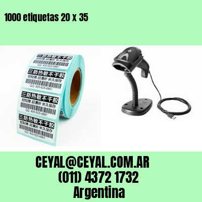 1000 etiquetas 20 x 35