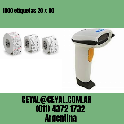 1000 etiquetas 20 x 80