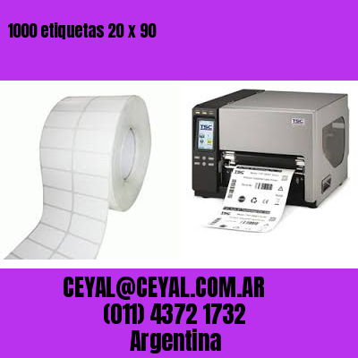 1000 etiquetas 20 x 90