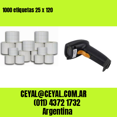 1000 etiquetas 25 x 120