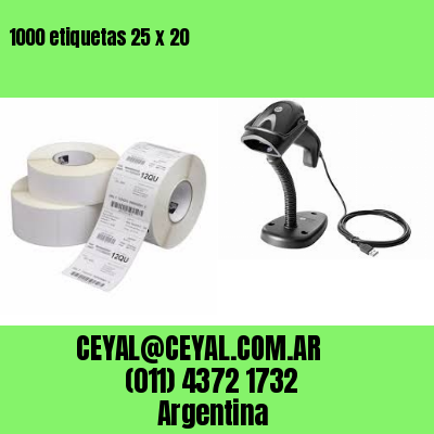 1000 etiquetas 25 x 20
