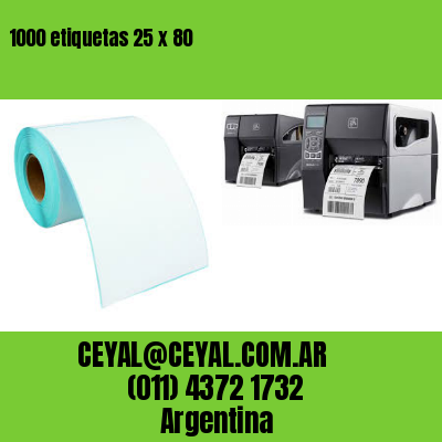 1000 etiquetas 25 x 80