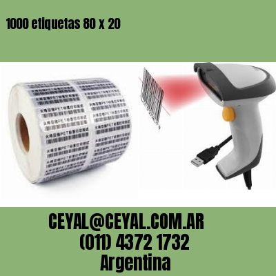 1000 etiquetas 80 x 20
