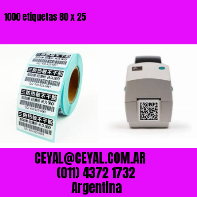 1000 etiquetas 80 x 25