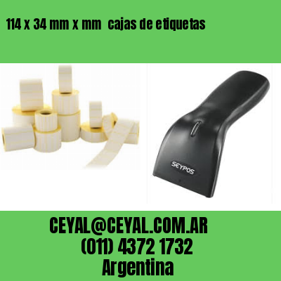 114 x 34 mm x mm  cajas de etiquetas