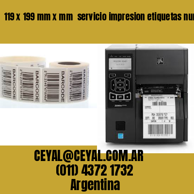 119 x 199 mm x mm  servicio impresion etiquetas numeradas