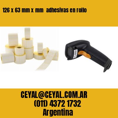 126 x 63 mm x mm  adhesivas en rollo