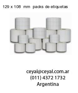 129 x 108  mm  packs de etiquetas